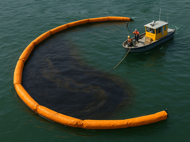 Pollution Boom Deployment